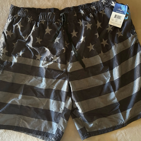 Kanu Surf Other - Kanu Surf Swim Shorts Black American Flag Design Lightweight Quick Dry 5X New